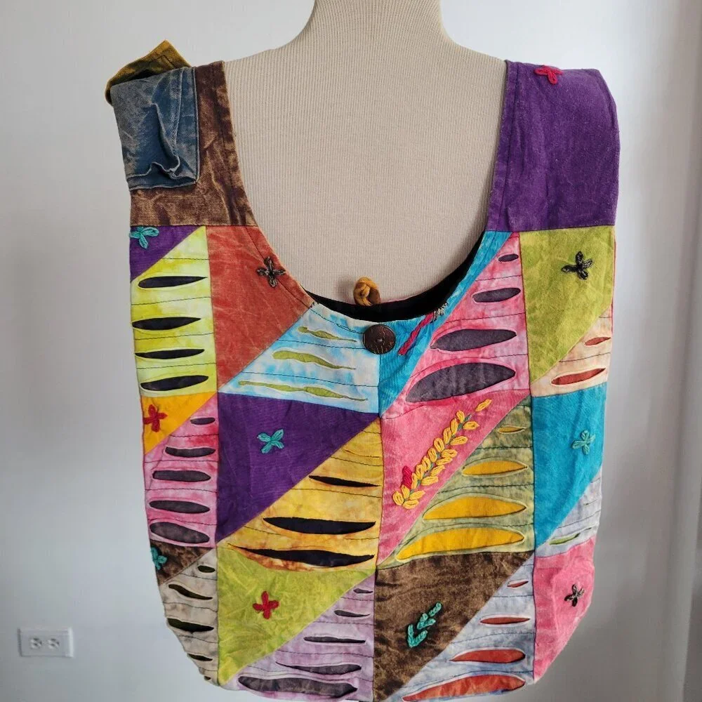 Boho Bag Multi Print Crossbody Patchwork Hippie Floral
